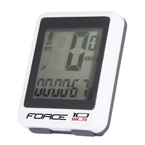 Bike computer FORCE WLS 10 functions, wireless (white)