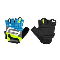 Gloves FORCE Square Kid (fluorescent/blue) S