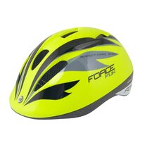 Helmet FORCE Fun Stripes 52-56cm M (kids, fluorescent/grey)