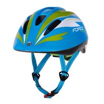 Helmet FORCE Fun Stripes 52-56cm (vaikiškas, mėlyna/žalia/balta)