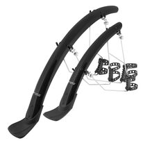 Mudguard set FORCE WIN38 Aluflex 28" su laikikliais (black)