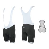 Shorts with bibs FORCE B38 with inner padding (black/white) size L