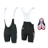 Shorts with bibs FORCE B40 with inner padding (black/white) XXL